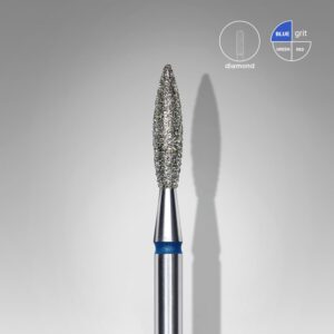 STALEKS Diamond nail drill bit flame blue EXPERT head diameter 2,3 mm / working part 10 mm