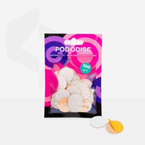 STALEKS Disposable white files for pedicure disc PODODISC M EXPERT 100 grit (50 pcs)
