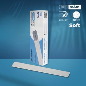 STALEKS Disposable white files papmAm on soft foam layer EXPERT 20 100 grit (25 pcs) (DFCE-20-100/25w)