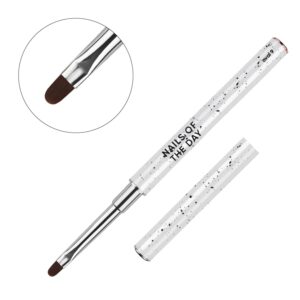 NAILSOFTHEDAY Professional Brush Oval — professional manicure brush with metal cap, for gel application, flat oval 9 mm