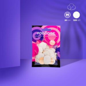 Disposable  white files on soft foam 320 grit size M
