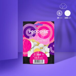 Disposable white files on soft foam 240 grit size L